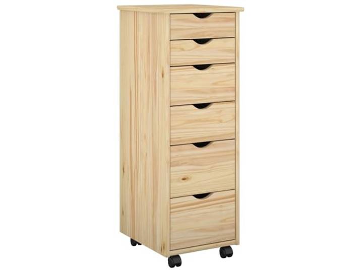GFEROMRF Rollschrank mit Rad Braun Massivholz Kiefer Schubladen Stabil, rollbar, vielseitig, naturbelassen, leichtgängige Schubladen