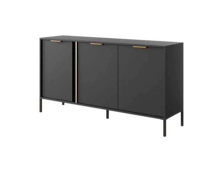 Sepro Meble Sideboard Anthrazit Larysa C Mit Schränken, Graphitfarben, 153.1x81.4x39.5 cm, Kleinmöbel, Kommoden, Sideboards