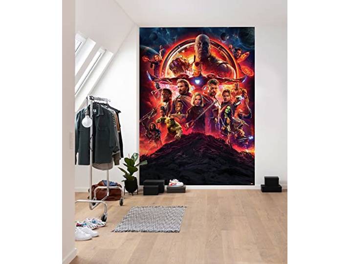 Komar Marvel Fototapete Avengers Infinity War Movie Poster - Größe 184 x 254 cm, 4 Teile, bunt - Tapete, Kinderzimmer, Jugendzimmer, Thanos