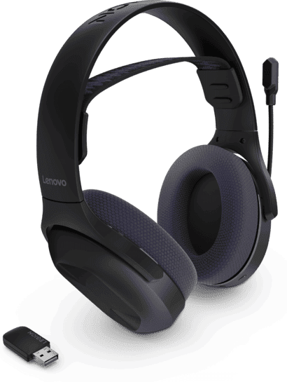 Auriculares gaming - Lenovo Legion H410 Wireless Gaming, 52 h, Negro