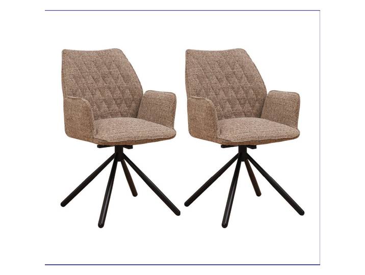 Mid.you Armlehnstuhl-Set, Beige, 57.5x92x52 cm, Sitzfläche 180° drehbar, automatische Rückholfunktion, Esszimmer, Stühle, Esszimmerstühle, Esszimmerstühle-Set
