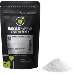 Hanse&Pepper Zitronensäure Pulver, Lebensmittelqualität und zum Entkalken, Beutel,1 kg