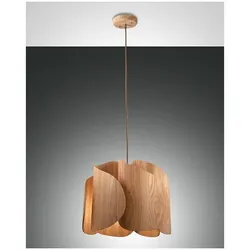 Fabas Luce Pevero Pendelleuchte E27 1x40W Metall und Holz Eschenholz