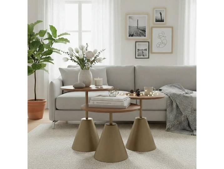 JVmoebel Couchtisch Couchtische Rund Modern Elegant Komfort Stilvoll Elegant Holz Braun (1-St), Made in Europa