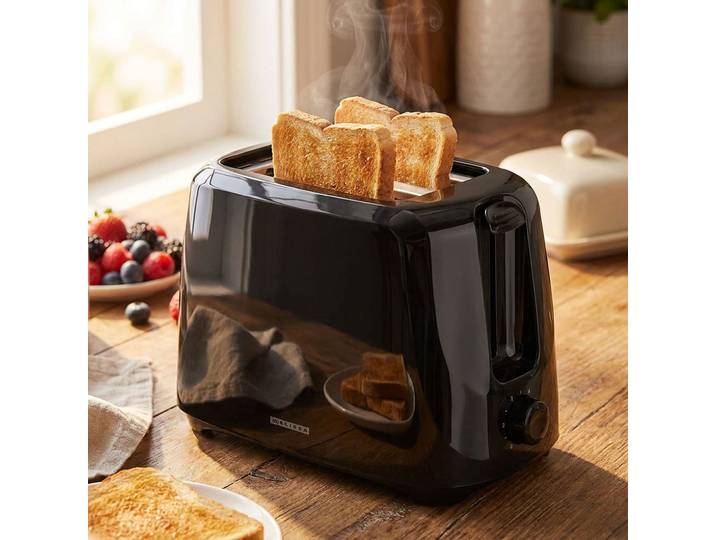 Kompakter 2-Scheiben-Toaster, 6 Röstsstufen, 700 W, schwarz