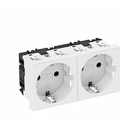 OBO STD-D0 RW2 Schutzkontakt-Steckdose 2fach 0° reinweiß 16A 250V