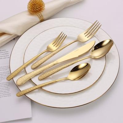 Vivience 20 Pc Flatware Set with Colorblock Handles