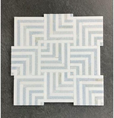 ES Stone Groutless Square Basketweave Marble Mosaic Tiles - Case (10 Sheets)