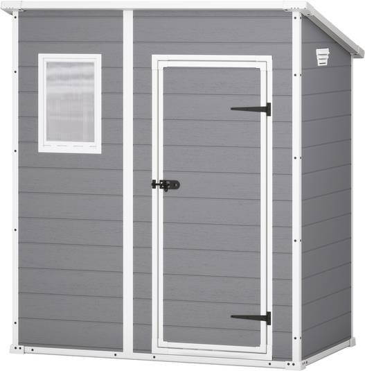 Keter Manor Pent grau - Gartenhaus - mit Seitenfenster - 183.5x111x200.5 cm