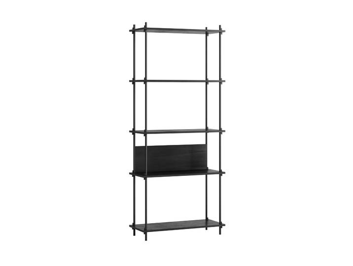 MOEBE Shelving System Classic Regal Black, 86x200x35 cm, S.200.1.A