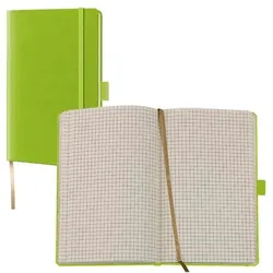 Lediberg Notizbuch »Tucson« kariert A6 lemongreen beige, 9x14 cm