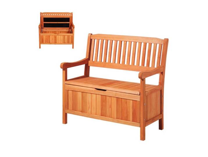 Banc de Rangement Extérieur en Bois-VEVOR-Coffre de Jardin-125 L-Banc de Terrasse 2 en 1-avec Poignée Latérale-pour Patio Jardin