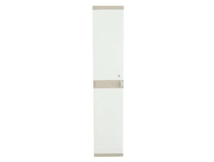 Armoire de rangement extérieur plastique beige 176 cm serrure à clé 2 étagères réglables - Garage abri de jardin terrasse