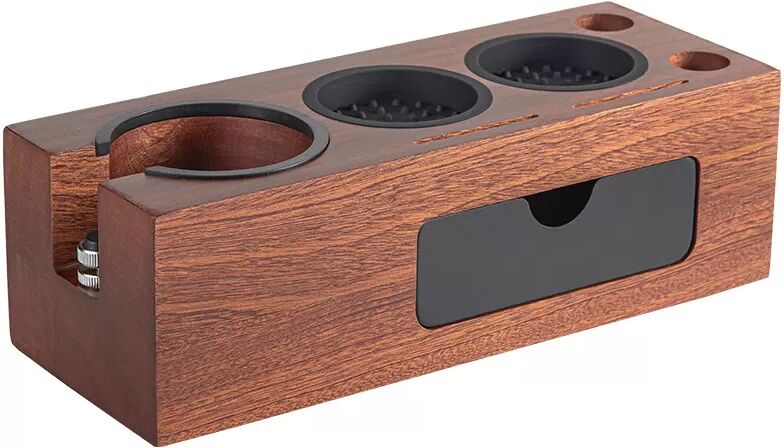INF Kaffee-Tamper-Station aus Massivholz mit Schublade Hellbraun