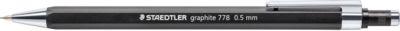 STAEDTLER Druckbleistift graphit, Sechskant-Griffzone, Radierer, HB, 0,5 mm, schwarz