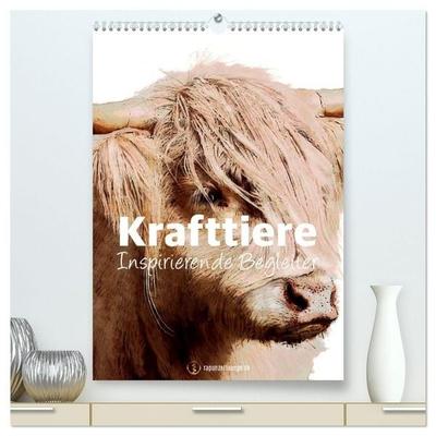 Krafttiere - Inspirierende Begleiter voller Magie und Seele (hochwertiger Premium Wandkalender 2027 DIN A2 hoch), Kunstdruck in Hochglanz
