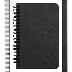 Clairefontaine 5x Spiralbuch Age Bag mit Innentaschen 11X17cm liniert 60 Blatt - Schwarz 786161C