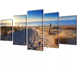 vidaXL Bilder Dekoration Set Strand 200 x 100 cm