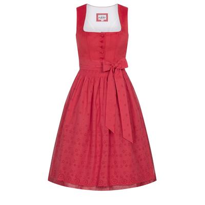 Dirndl NÜBLER "Midi Dirndl Babette", Damen, Gr. 40, EURO, rot, Obermaterial: 100% Polyester PES., Kleider