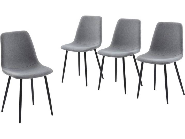 BAÏTA Set mit 4 Stühlen ESTELLE Polyester grau