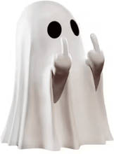 Inspire Curations Funny Middle Finger Ghost Statue Halloween Resin Tabletop Decoration white