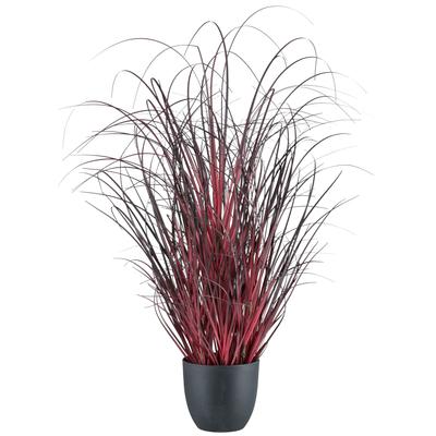 Kunstgras CREATIV GREEN "Grasbusch", rot (dunkelrot), H:62cm Ø:15cm, Kunststoff, Kunstpflanzen, mit Farbverlauf