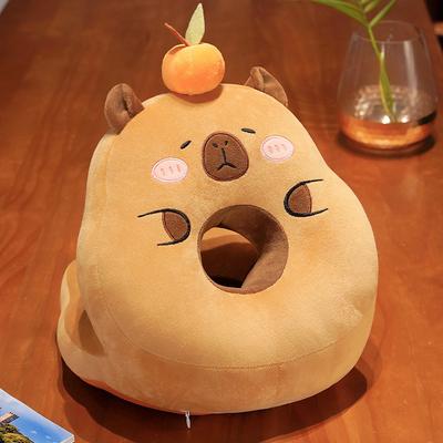 Youfap Market Cartoon Capibara Cushion, Capybara Sleeping Pillow, Office Chair Backrest Sofa Decor Gift apple Biyan