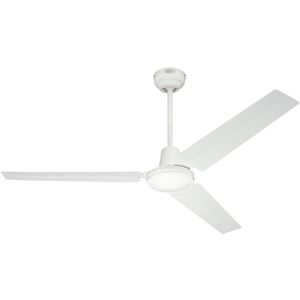Westinghouse Deckenventilator Industrial, Ø 142cm, Stahlflügel, weiß, mit Wandschalter