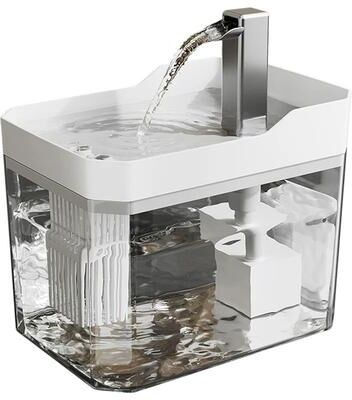Uplift Essentials 1.5L Transparent Automatic Circulating Pet Water Fountain white