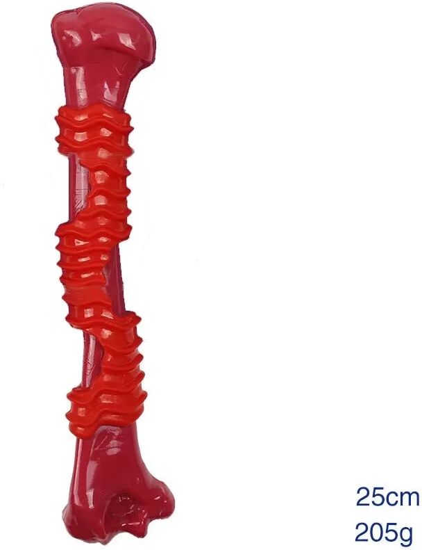 INF Jouet à mâcher pour chien en nylon et TPR - Résistant, nettoie les dents et anti-ennui Rouge