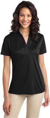 Port Authority L540 Women's Silk Touch Performance Polo Shirt in Black size 4XL   Polyester