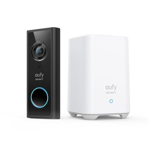 Anker eufy Video Doorbell 2K met HomeBase 2, draadloze slimme deurbel, zwart