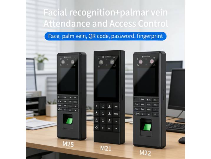 Machine de reconnaissance faciale et de veineuse palmaire avec application mobile, code QR, horloge de pointage et système de contrôle d'accès par mot de passe