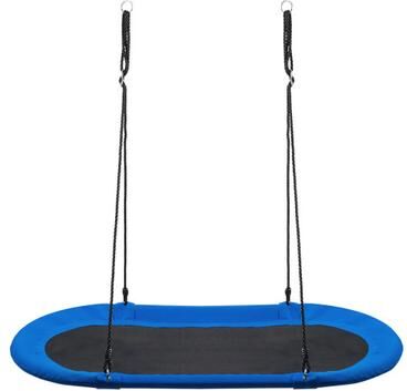 Costway 60 Inch Saucer Surf Outdoor Adjustable Swing Set-Blue+Black