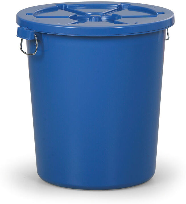 B2B Partner Plastik Behälter, mit Deckel, 110 l, blau
