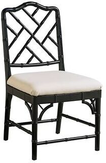 Set of 2 Dayna Side Chairs - Worn Black/Sandberg Parchment - Ballard Designs