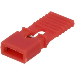 Jumper, lange Ausführung mit Griff, geschlossen, RM 2,54mm, rot