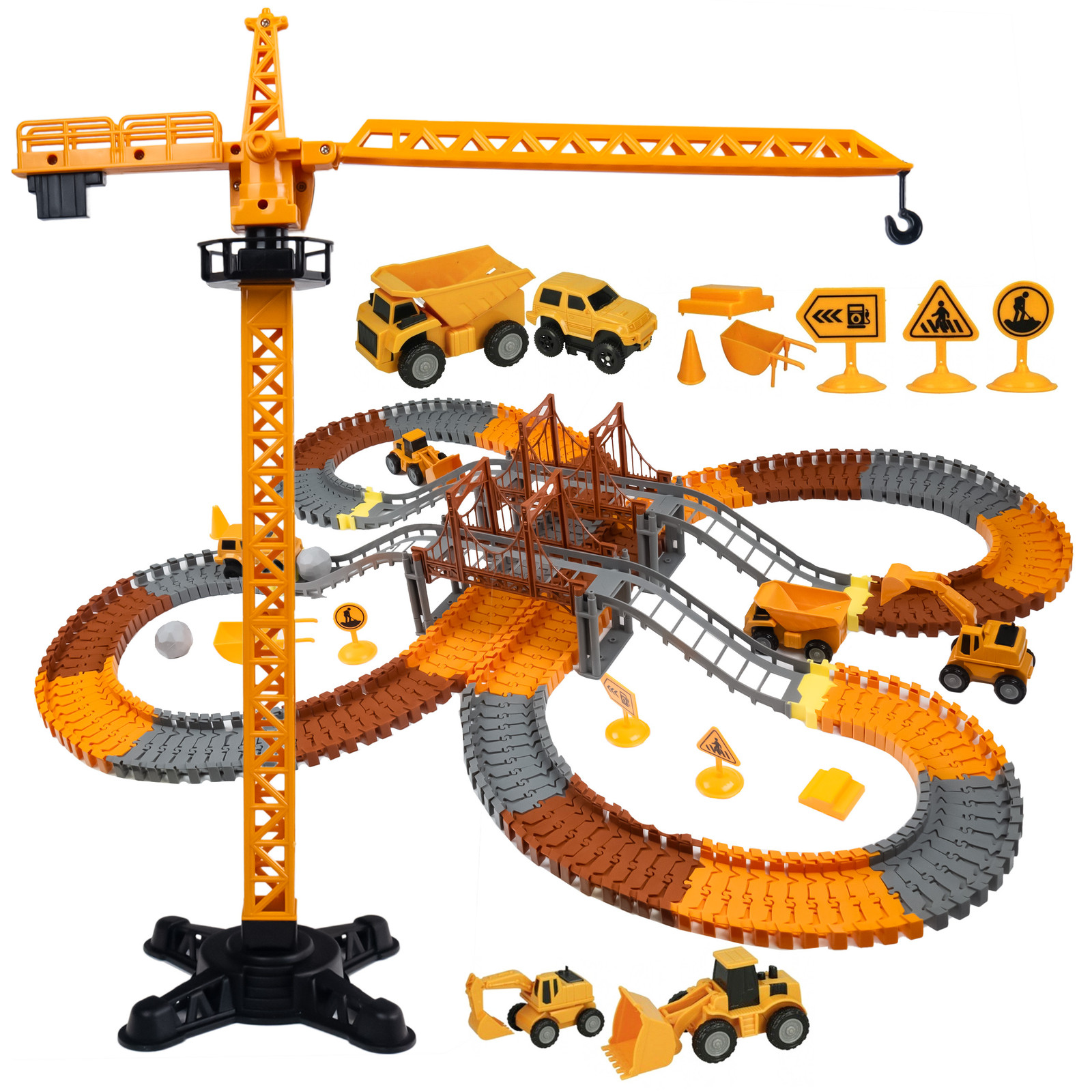 Orbital Paradise Grote racebaan met 273 onderdelen, elektrische auto, kraan en accessoires