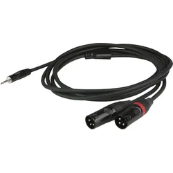 DAP FLX46 - stereo mini-jack to 2 XLR/M 3P 1,5m versenkter Anschluss