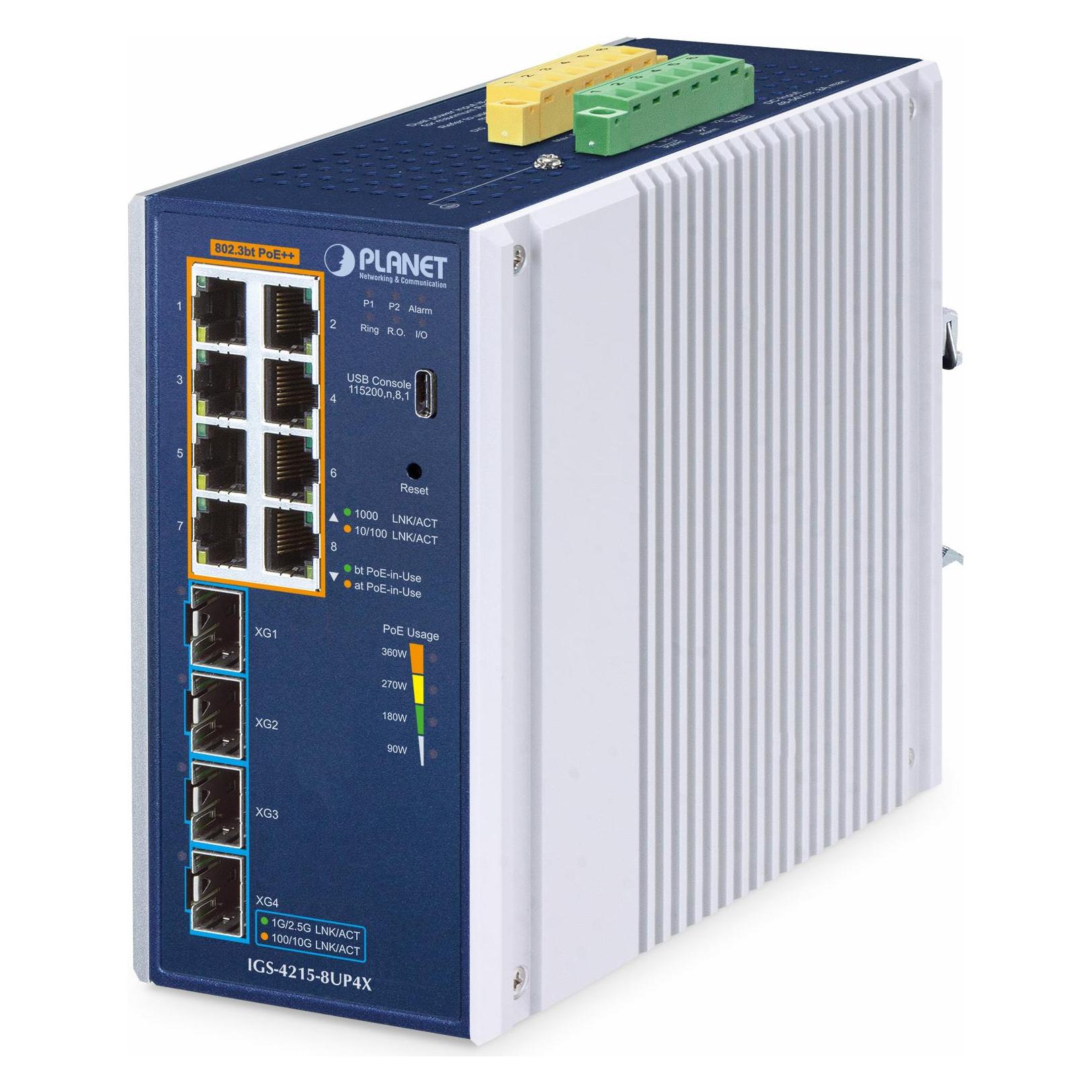 Planet IP30 Industrial L2/L4 8-Port (8 Ports) (IGS-4215-8UP4X)