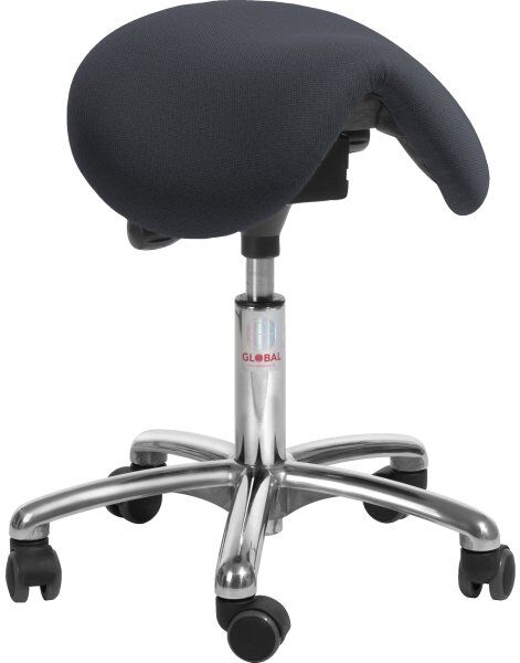 Global Dalton Sadelstol, Sort, Stof, 51-64 Cm, Alu