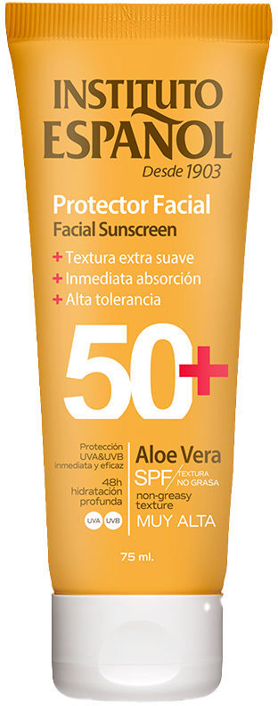 Instituto Español Crema solare viso Aloe Vera tubo Spf 50+ 75 ml