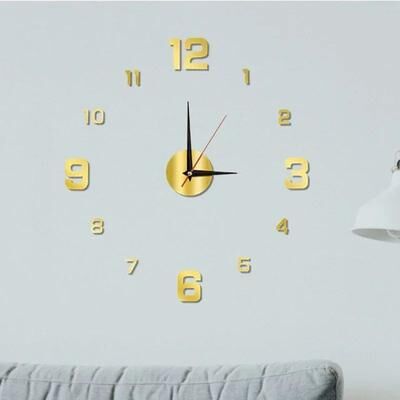 Inspire Essentials Large 3D DIY Wall Clock Modern Silent Wall Sticker Clock For Stylish Home Decor 8