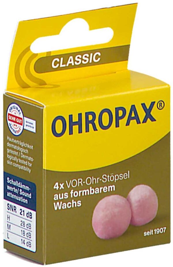 Ohropax Classic Wachs Vor-ohr Stöpsel 4stk