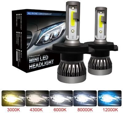 Inspired Finds 2Pcs LED Car Headlight Bulbs 20000LM Super Bright H4 H7 H11 Auto Lights 8000k White Color h7