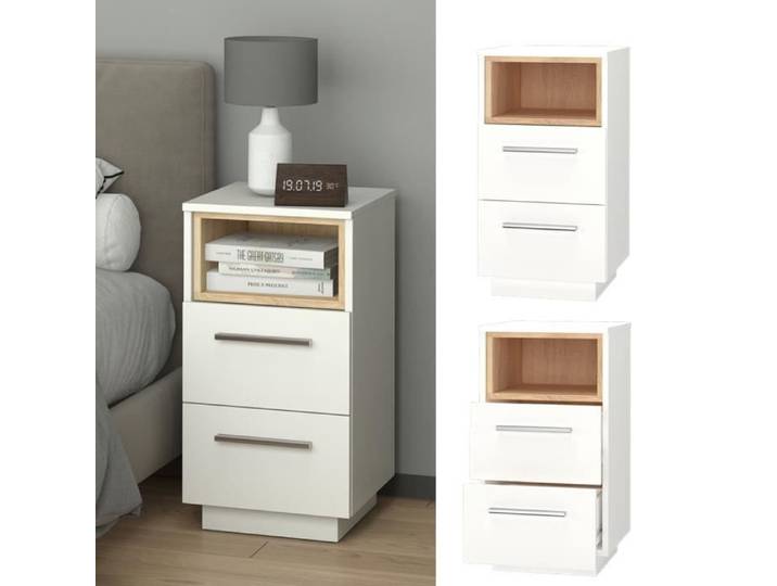 Table de chevet Beatrice Set de 2 Blanc Vicco 36503