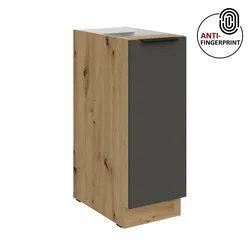 Küchen Unterschrank Schrankauszug 30 Küche ARIA Graphite matt Anti Fingerprint