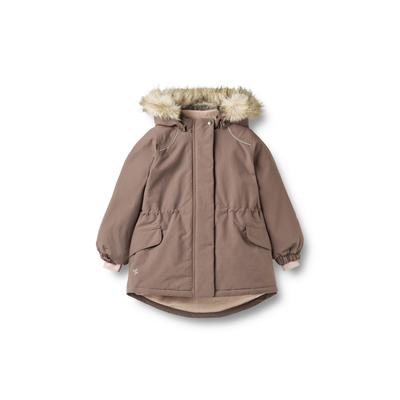 Winterjacke WHEAT "WHEAT Jacket Mathilde", Mädchen, Gr. 116, braun (plum truffle), 100% Recycled Polyamide/Nylon, unifarben, normal, ohne Ausschnitt, Jacken Winterjacke, winddicht