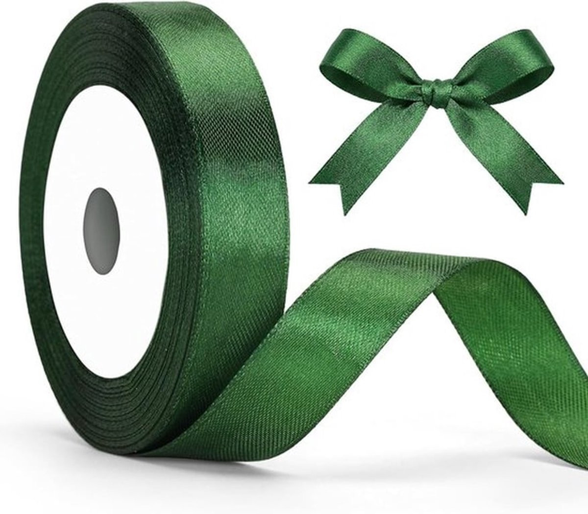Donkergroen Satijnen Lint 20mm - 22m Decoratief Lint voor Cadeaus en Knutselen
