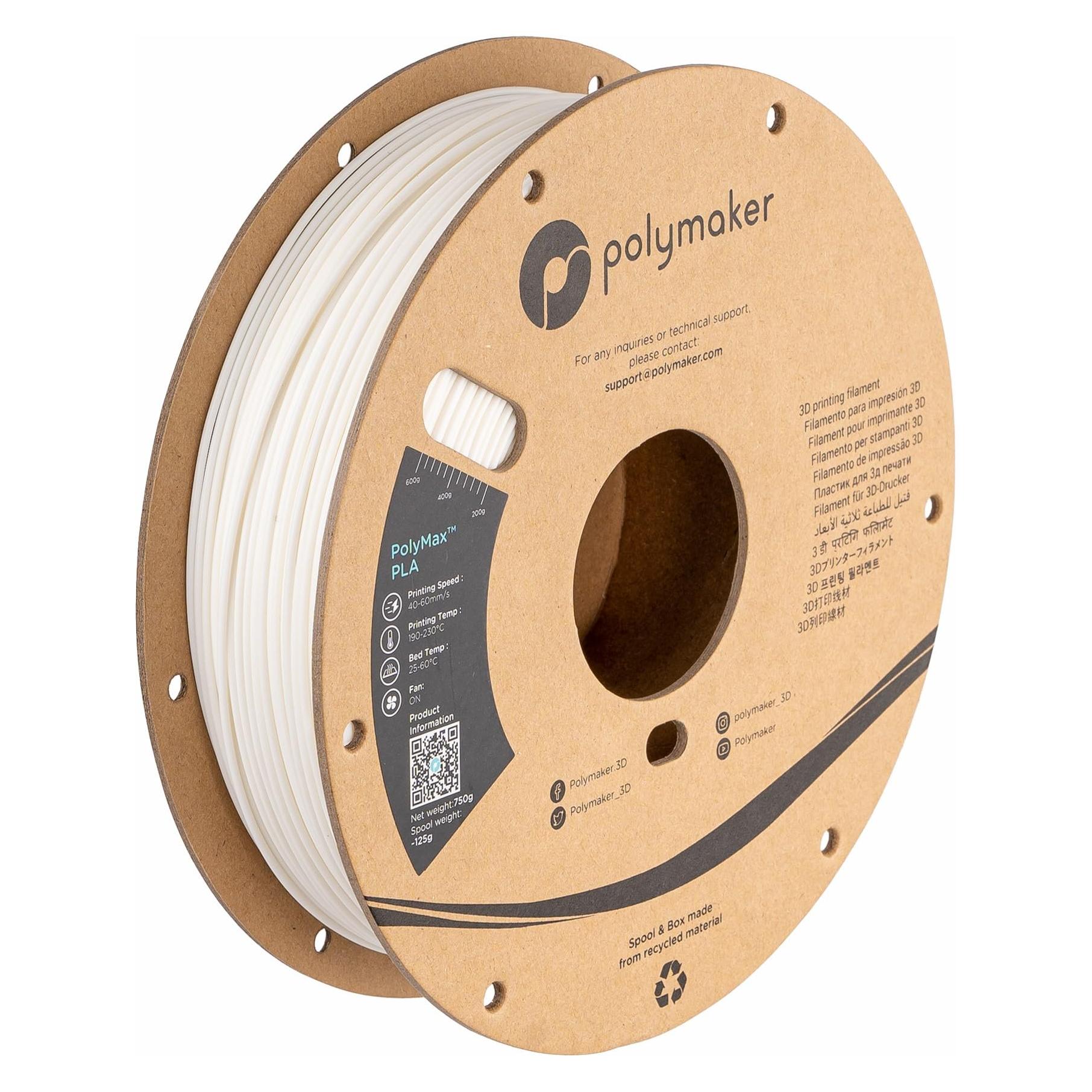 Polymaker PolyMax PLA V2 - White- 1.75mm (PLA, 750 g, 1.75 mm) (PA06002)